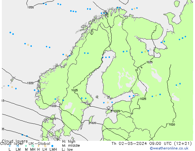 Chmura warstwa UK-Global czw. 02.05.2024 09 UTC