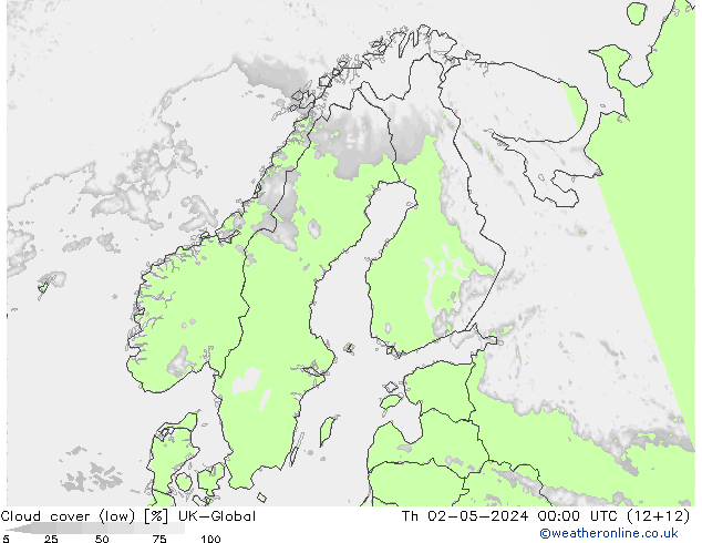 Nubes bajas UK-Global jue 02.05.2024 00 UTC