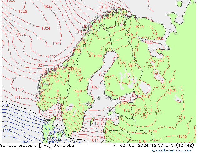 Surface pressure UK-Global Fr 03.05.2024 12 UTC