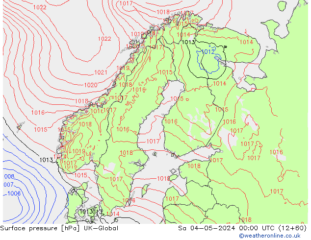 Surface pressure UK-Global Sa 04.05.2024 00 UTC