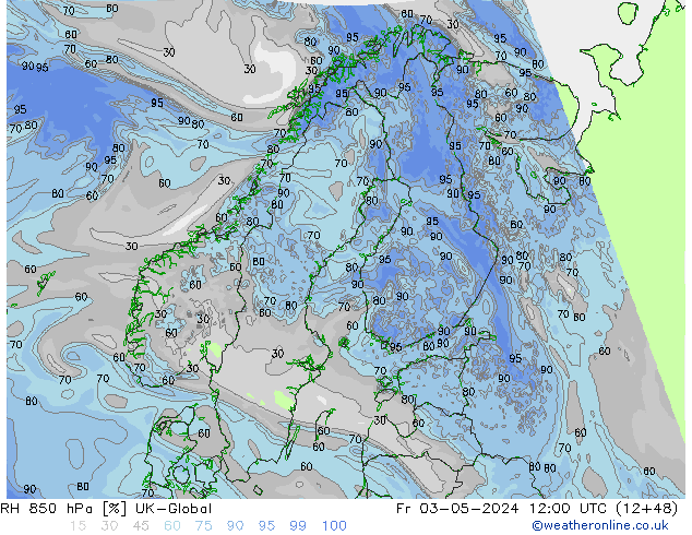 RH 850 hPa UK-Global Pá 03.05.2024 12 UTC