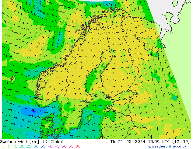 ветер 10 m UK-Global чт 02.05.2024 18 UTC