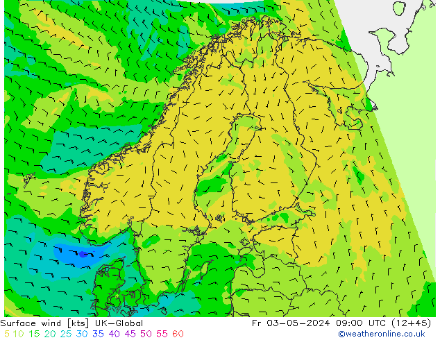 Rüzgar 10 m UK-Global Cu 03.05.2024 09 UTC