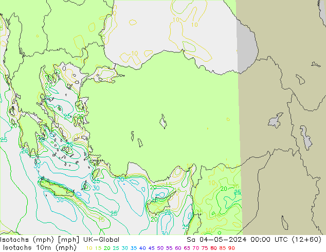 Isotachen (mph) UK-Global Sa 04.05.2024 00 UTC