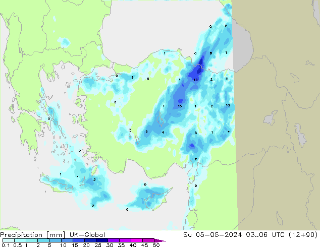 Precipitation UK-Global Su 05.05.2024 06 UTC