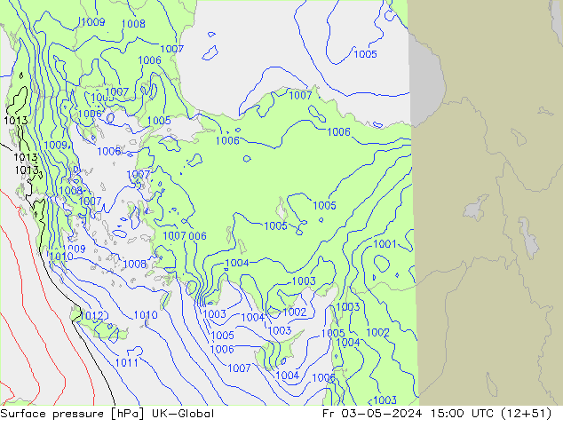 Luchtdruk (Grond) UK-Global vr 03.05.2024 15 UTC