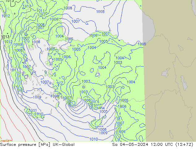 Surface pressure UK-Global Sa 04.05.2024 12 UTC