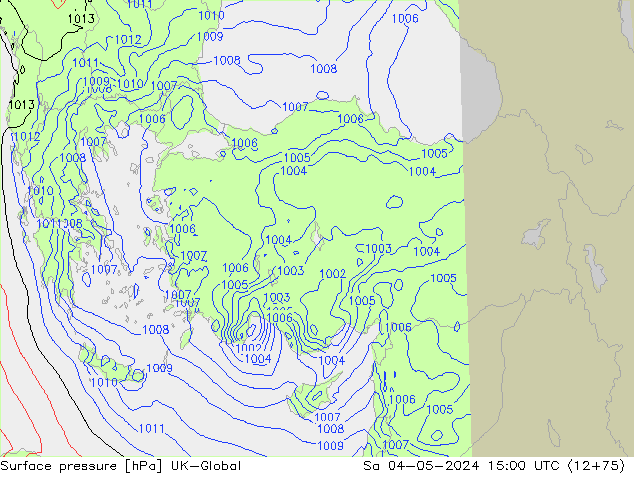 Surface pressure UK-Global Sa 04.05.2024 15 UTC