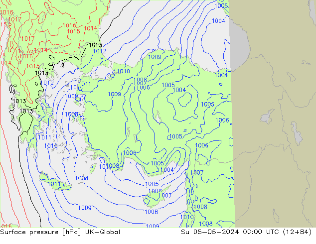 Surface pressure UK-Global Su 05.05.2024 00 UTC