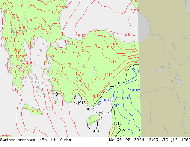 Luchtdruk (Grond) UK-Global ma 06.05.2024 18 UTC