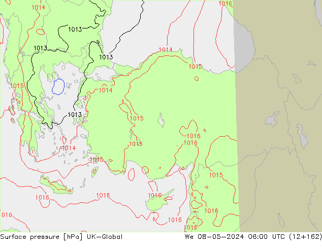 Yer basıncı UK-Global Çar 08.05.2024 06 UTC