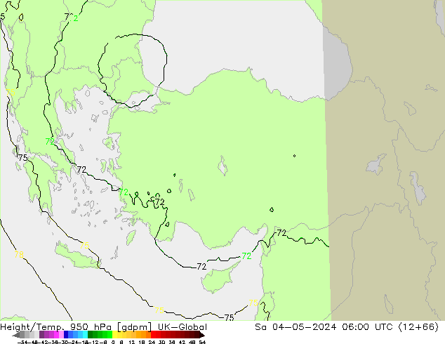 Height/Temp. 950 hPa UK-Global Sa 04.05.2024 06 UTC