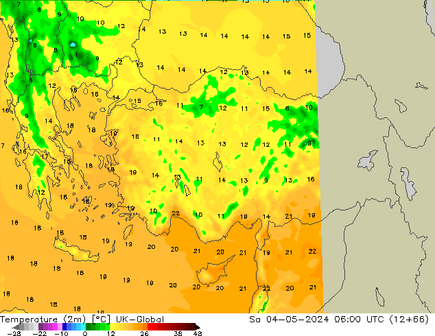 Temperature (2m) UK-Global So 04.05.2024 06 UTC