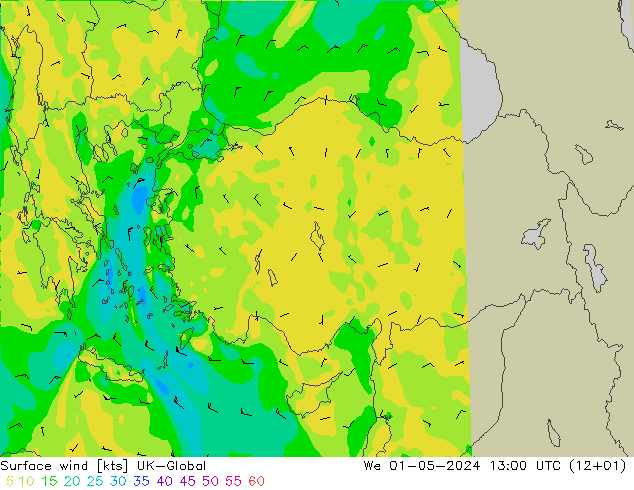 ветер 10 m UK-Global ср 01.05.2024 13 UTC
