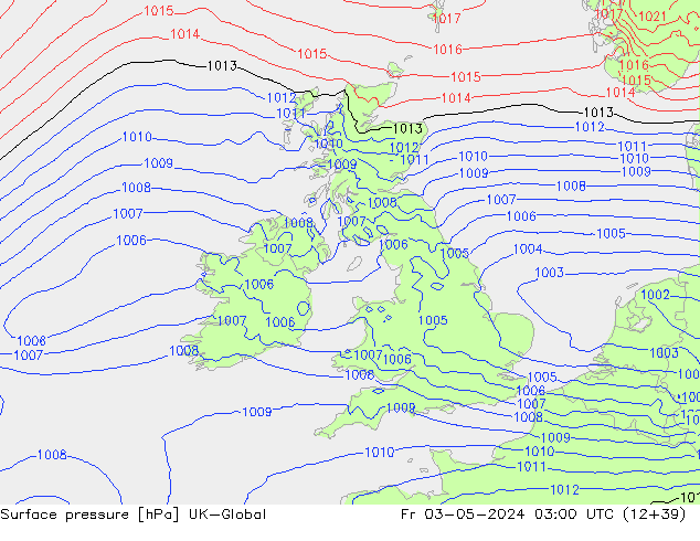 приземное давление UK-Global пт 03.05.2024 03 UTC