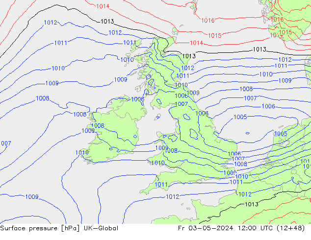 Surface pressure UK-Global Fr 03.05.2024 12 UTC