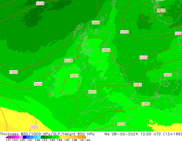 Thck 850-1000 hPa UK-Global Qua 08.05.2024 12 UTC