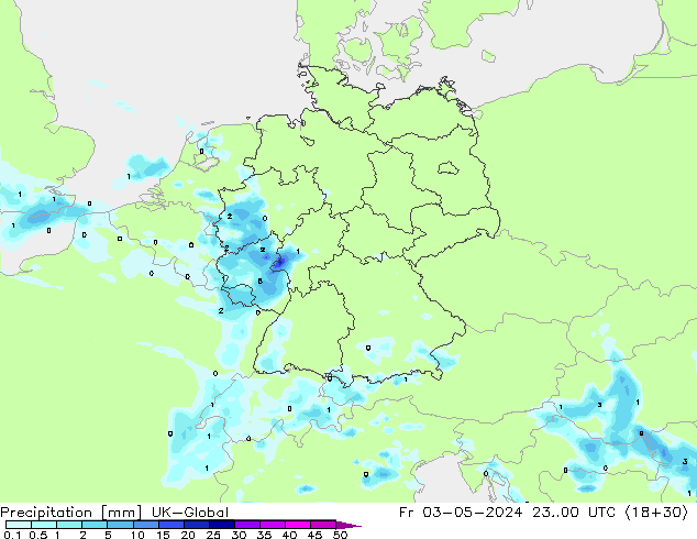 precipitação UK-Global Sex 03.05.2024 00 UTC