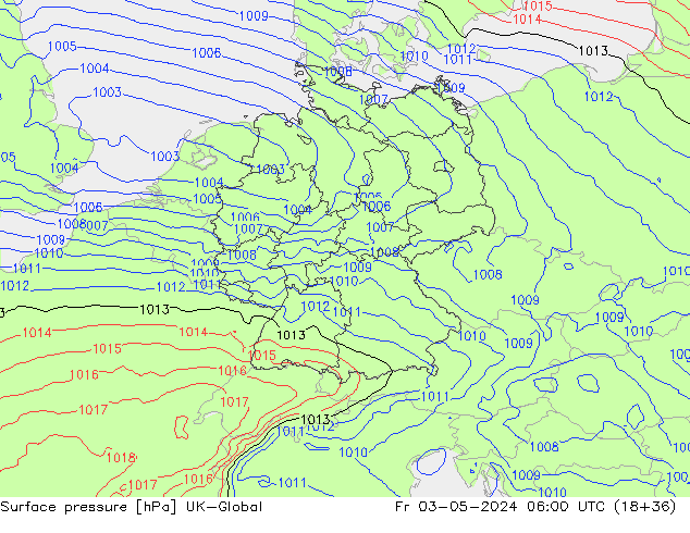 pression de l'air UK-Global ven 03.05.2024 06 UTC