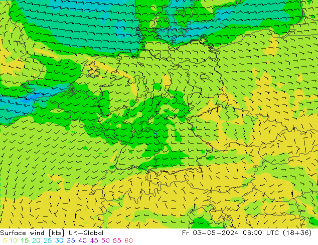 Surface wind UK-Global Fr 03.05.2024 06 UTC