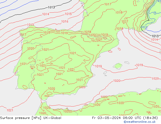 приземное давление UK-Global пт 03.05.2024 06 UTC