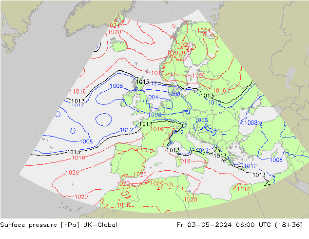 Surface pressure UK-Global Fr 03.05.2024 06 UTC