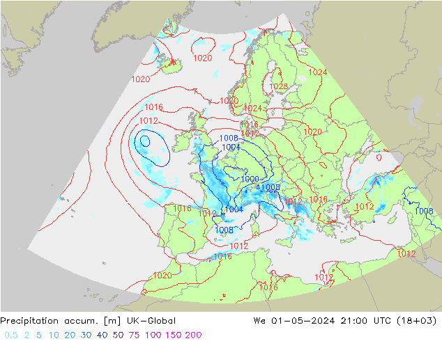 Precipitación acum. UK-Global mié 01.05.2024 21 UTC