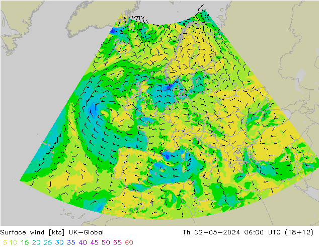 Wind 10 m UK-Global do 02.05.2024 06 UTC