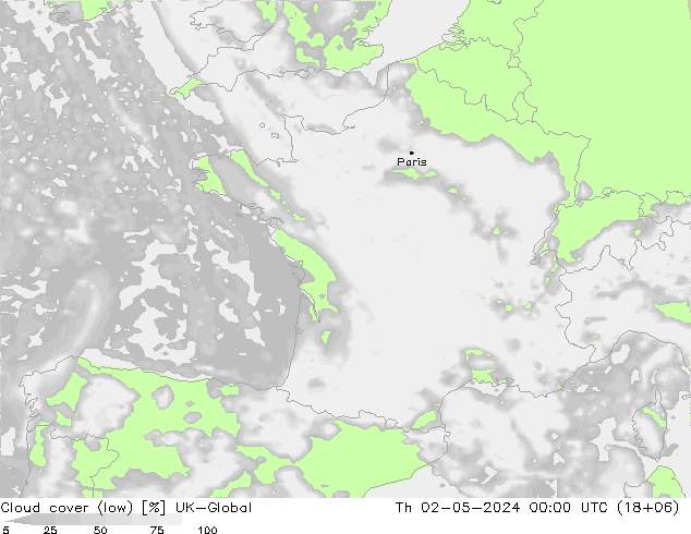 nízká oblaka UK-Global Čt 02.05.2024 00 UTC