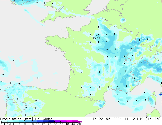 Yağış UK-Global Per 02.05.2024 12 UTC