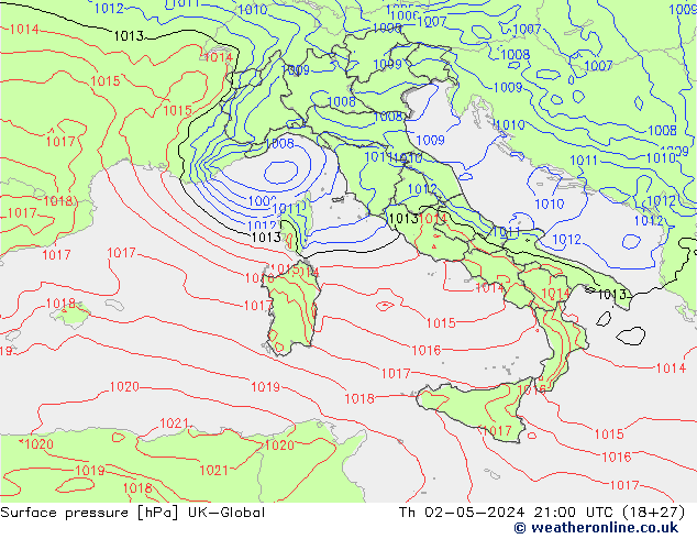 Yer basıncı UK-Global Per 02.05.2024 21 UTC