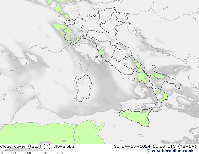 Cloud cover (total) UK-Global Sa 04.05.2024 00 UTC