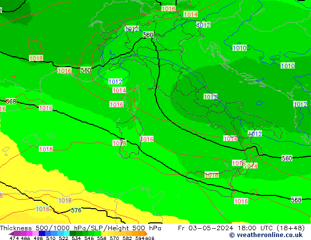 Thck 500-1000hPa UK-Global Fr 03.05.2024 18 UTC