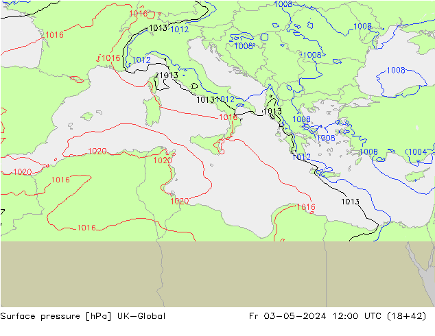 Surface pressure UK-Global Fr 03.05.2024 12 UTC