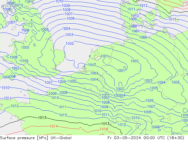 Luchtdruk (Grond) UK-Global vr 03.05.2024 00 UTC