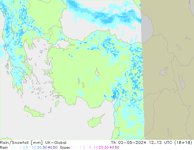 Regen/Sneeuwval UK-Global do 02.05.2024 12 UTC