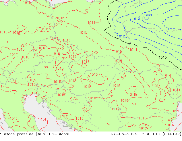 pression de l'air UK-Global mar 07.05.2024 12 UTC