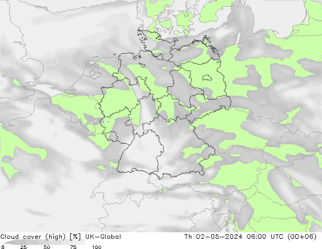 Nubes altas UK-Global jue 02.05.2024 06 UTC
