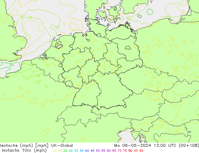 Isotachen (mph) UK-Global ma 06.05.2024 12 UTC