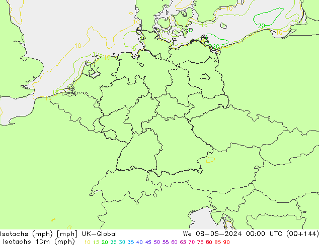 Isotachs (mph) UK-Global  08.05.2024 00 UTC