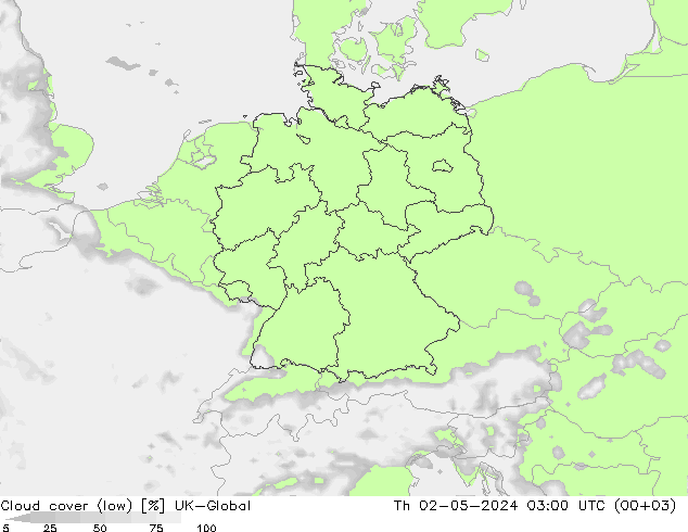 云 (低) UK-Global 星期四 02.05.2024 03 UTC