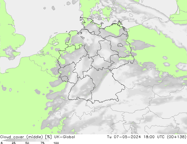 Cloud cover (middle) UK-Global Tu 07.05.2024 18 UTC