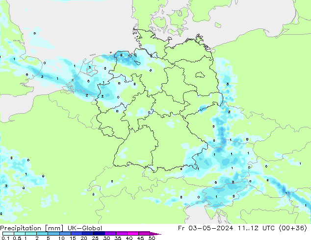 Niederschlag UK-Global Fr 03.05.2024 12 UTC