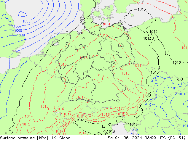 Surface pressure UK-Global Sa 04.05.2024 03 UTC