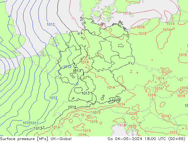 Luchtdruk (Grond) UK-Global za 04.05.2024 18 UTC