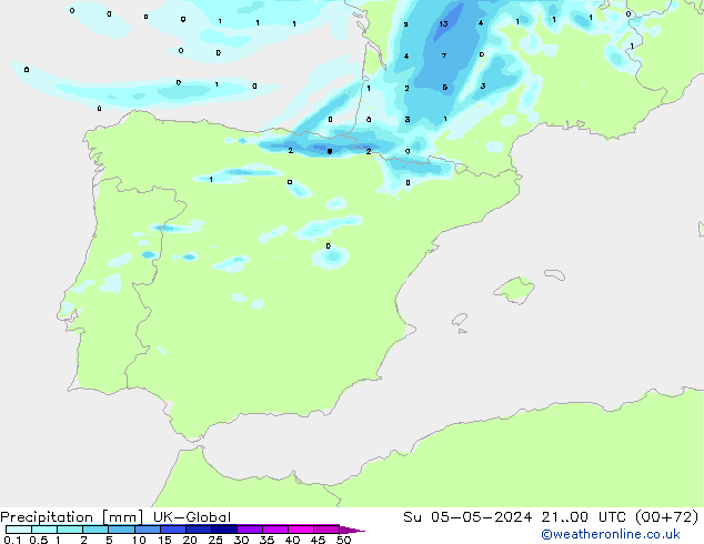 Yağış UK-Global Paz 05.05.2024 00 UTC