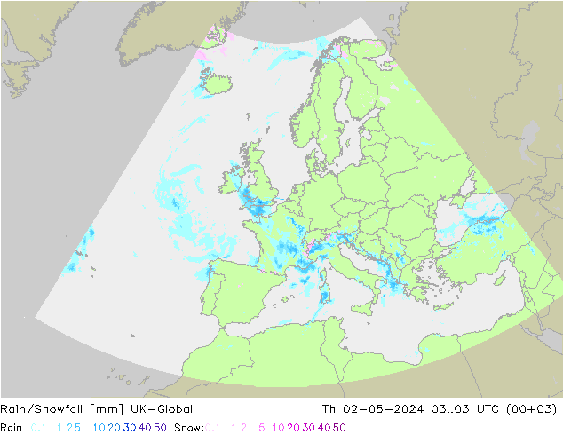 Lluvia/nieve UK-Global jue 02.05.2024 03 UTC