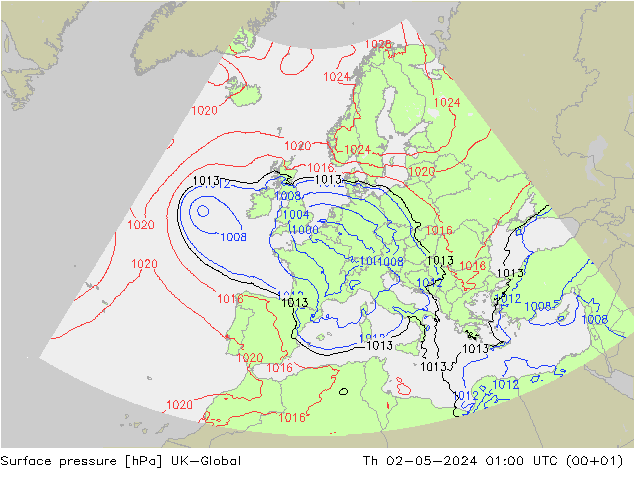 Surface pressure UK-Global Th 02.05.2024 01 UTC
