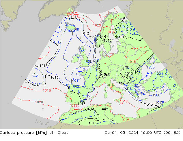 Luchtdruk (Grond) UK-Global za 04.05.2024 15 UTC