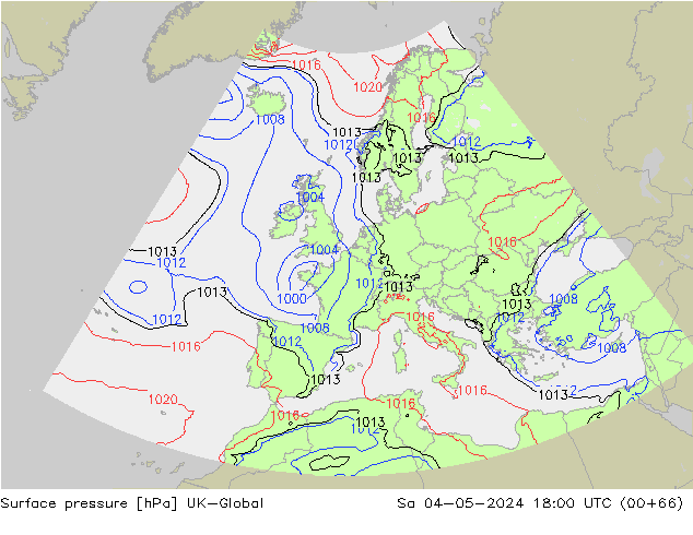 Surface pressure UK-Global Sa 04.05.2024 18 UTC